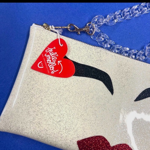 Julie Mollo Glitter Lips Clutch | Statement Pop Art Bag | NWT - Picture 4 of 7